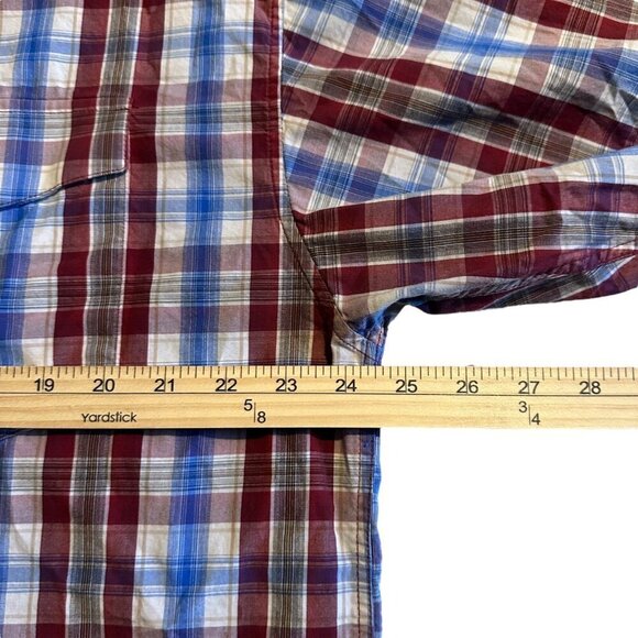 Panhandle Pearl Snap Shirt Mens XL Blue Red Plaid Long Sleeve Western Cowboy - Picture 6 of 12